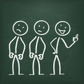 Blackboard Stickman Cheerfulness Royalty Free Stock Photo