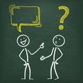 Blackboard Stickman 2 Communication Problem Royalty Free Stock Photo