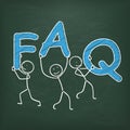 Blackboard Stickman FAQ Royalty Free Stock Photo