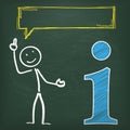 Blackboard Stickman Info Speech Bubble Royalty Free Stock Photo