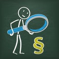 Blackboard Stickman Loupe Paragraph Royalty Free Stock Photo