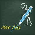 Blackboard Stickman Pen Yes No