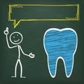 Blackboard Stickman Tooth Speech Bubble Royalty Free Stock Photo