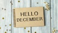 Blackboard with the text: Happy December in a christmas Royalty Free Stock Photo