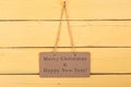 Blackboard with text "Merry Christmas & Happy new year