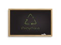 Blackboard with text recycling isolated on white