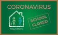 School closed by Coronavirus or Covid-19 epidemic concept
