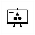 Blackboard or white board icon for doing presentation or teaching