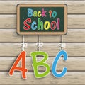 Blackboard Wood ABC Back to Shool