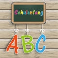 Blackboard Wood ABC Schulanfang