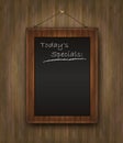 Blackboard wood menu Todays special black Royalty Free Stock Photo