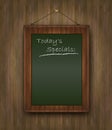 Blackboard wood menu Todays special green Royalty Free Stock Photo