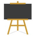 Blackboard on wooden frame,empty clean black chalkboard on an old style wooden easel isolated on white background. Vector EPS 10 Royalty Free Stock Photo