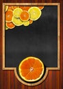 Blackboard with Wooden Frame and Fruit