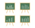 Blackboards with Bar Graphs Royalty Free Stock Photo