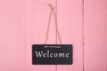 Blackboards with inscription `Welcome`