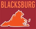 Blackburg Virginia with red background