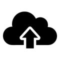 Blackcloudicon withwhitearrow pointingup simplegraphic Royalty Free Stock Photo