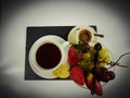 Blackcoffee blackbackground eat fruits tea lemon