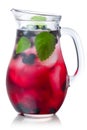 Blackcurrant mellisa iced drink pitcher, paths Royalty Free Stock Photo