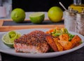 Blackened salmon fillet. Royalty Free Stock Photo
