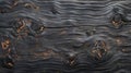 Blackened Wood Grain Texture with Knots and Lines Royalty Free Stock Photo