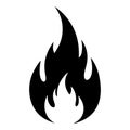 Blackflameicononwhitebackgroundforwebdesignisolatedgraphicelement Royalty Free Stock Photo