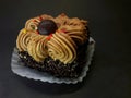 Blackforest cake photo with black background Royalty Free Stock Photo