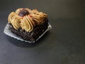 Blackforest cake photo with black background Royalty Free Stock Photo