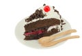 Blackforest cake on white background