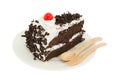 Blackforest cake on white background Royalty Free Stock Photo