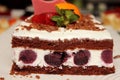 Blackforest, chocolate cake with cherries in it. Royalty Free Stock Photo