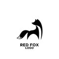 Red fox modern abstract simple logo icon design