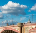 Blackfriars bridge with dome of St.Pauls Cathedral beyond,central London,England,United Kingdom Royalty Free Stock Photo