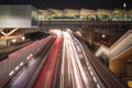 Blackfriars Railway Bridge with traffic light trails in London Royalty Free Stock Photo