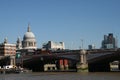 Blackfriars Railway Bridges and Saint Pauls Cathedral in London England