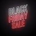 Black Friday Sale background. Neon sign. Vector illustration. Royalty Free Stock Photo