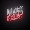 Black Friday Sale background. Neon sign. Vector illustration. Royalty Free Stock Photo
