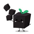 Grass jelly cartoon vector. Grass jelly isolate. Vector illustration of sweet.