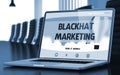 Blackhat Marketing Concept on Laptop Screen. 3D. Royalty Free Stock Photo