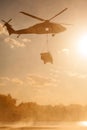 Blackhawk Helicopter carrying Humvee Royalty Free Stock Photo