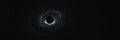 blackhole on black empty space universe void panoramic wide angle ai generated Royalty Free Stock Photo