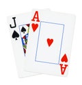 Blackjack cards isolated on white