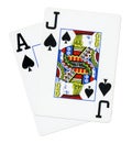 Blackjack cards isolated on white