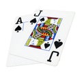 Blackjack cards isolated on white Royalty Free Stock Photo