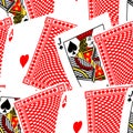 Blackjack cards in a seamless pattern Royalty Free Stock Photo