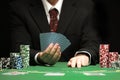 Blackjack in a Casino Gambling Game Royalty Free Stock Photo