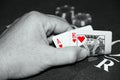 Blackjack hand of cards Royalty Free Stock Photo