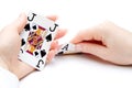 Blackjack hand - focus on jack Royalty Free Stock Photo