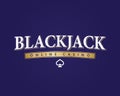 Blackjack online casino logo card game vector illustration Royalty Free Stock Photo